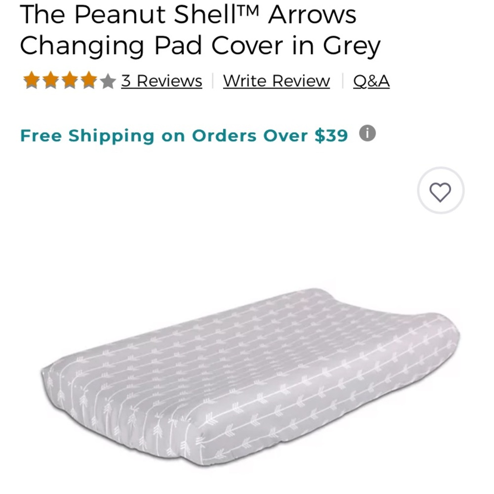 The Peanut Shell Arrows Changing Pad Cover in Grey